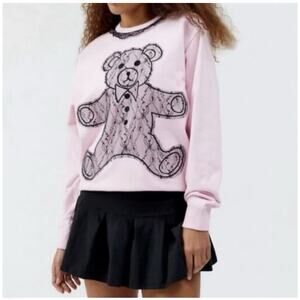 NEW TEDDY FRESH Lace Applique Teddy Bear Sweatshirt SZ. XL